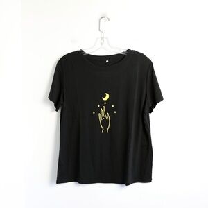 Brand new Moon Hand black t-shirt celestial witchcore astrology L Shein NWOT